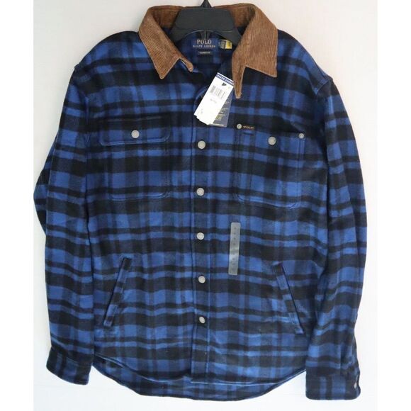 Polo Ralph Lauren Men's Sz XL Blue Plaid Country Western Wool Blend Shacket $368 - Picture 6 of 7